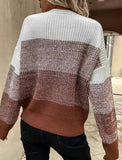 Rust Color Block Drop Shoulder Sweater
