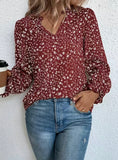 Brick Red Floral Blouse