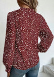 Brick Red Floral Blouse