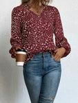 Brick Red Floral Blouse