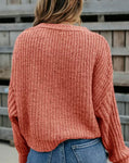 Cozy Drop Shoulder Rib Knit Sweater
