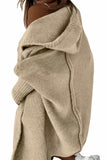 Khaki Oversized Hooded Knit Cardigan