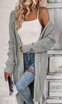 Grey Cable Knit Cardigan