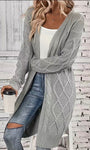Grey Cable Knit Cardigan
