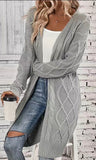 Grey Cable Knit Cardigan