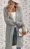 Grey Cable Knit Cardigan