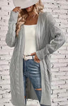 Grey Cable Knit Cardigan