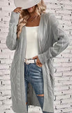 Grey Cable Knit Cardigan