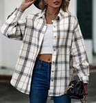 Plaid Print Button Front Lapel Shirt