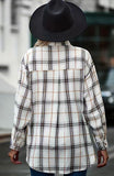 Plaid Print Button Front Lapel Shirt