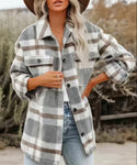 Grey Plaid Cozy Short Shacket
