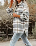 Grey Plaid Cozy Short Shacket