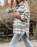 Grey Plaid Cozy Short Shacket