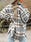 Grey Plaid Cozy Short Shacket