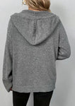 Grey Button Up Hooded Cardigan