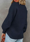 Navy Simple Knit Sweater