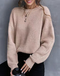 Cozy Khaki Crew Neck Sweater