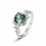 Green Moss Agate 925 Sterling Silver Ring
