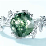 Green Moss Agate 925 Sterling Silver Ring