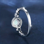 925 Sterling Silver Micro Pave Ring with White Opal