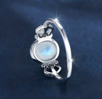 925 Sterling Silver Oval Moonstone Halo Ring