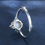 925 Sterling Silver Oval Moonstone Halo Ring