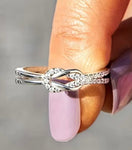 925 Sterling Siver Knot Shaped Inlaid Zircon Ring