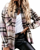 Pink & Brown Plaid Cozy Shacket