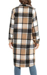 Brown Plaid Long Cozy Shacket with Pocket