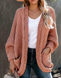 Chunky Knitted Cardigan Mauve