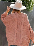 Chunky Knitted Cardigan Mauve