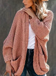 Chunky Knitted Cardigan Mauve