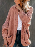 Chunky Knitted Cardigan Mauve