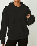 Black Textured Hoodie