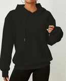 Black Textured Hoodie