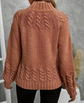 Dark Salmon Twisted Mock Turtle Neck Sweater
