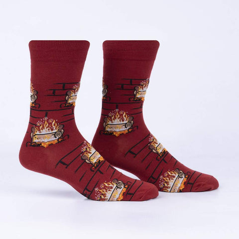 Yule Log Men's Crew Socks