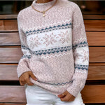Snowflake Mock Turtleneck Sweater