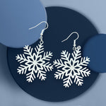 White Snowflake Laser Earring