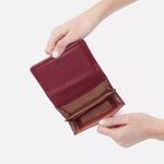 Lumen Medium Bifold Compact Wallet in Pebbled Leather