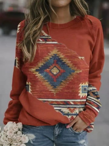 Western Print Sweatshirt