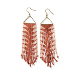 Emilie Arrow Beaded Fringe Earrings Rust