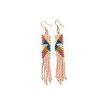 Emma Angles Beaded Fringe Earrings Blush