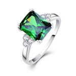 Emerald Sterling Silver Promise Ring