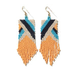 Fiona Angles Beaded Fringe Earrings Yellow