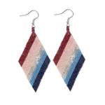 Frida Diagonal Uniform Stripe Beaded Earrings Navy + Silver