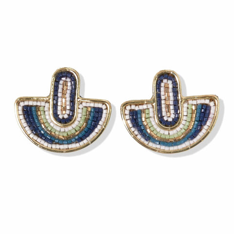 Loren Arched Earrings Teal