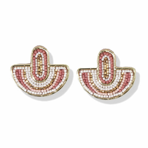 Loren Arched Earrings Light Pink