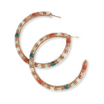 Raquel Striped Hoop Earrings Desert