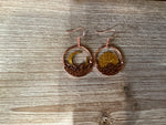 Golden Vintage Hollow Round and Curved Moon Earrings
